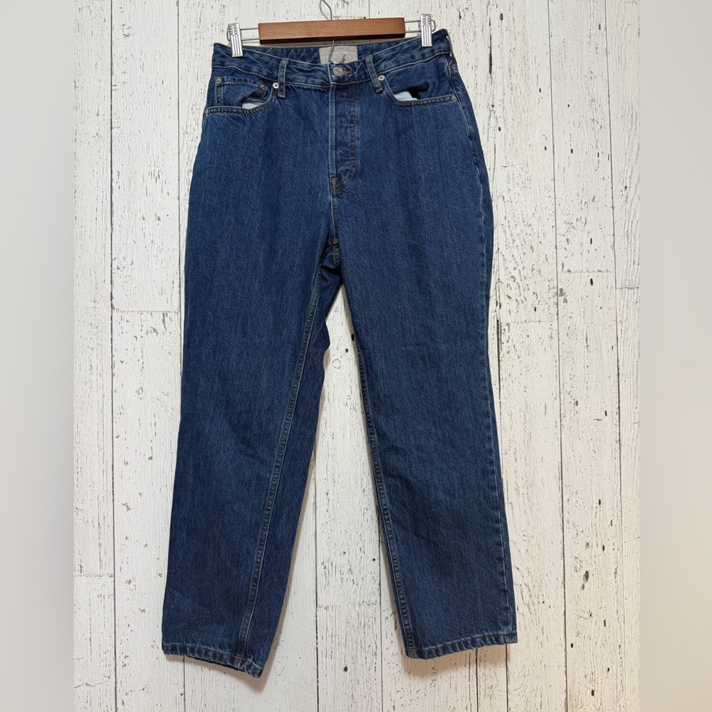 Everlane Curvy 90’s Cheeky Straight  Crop Dark Blue Jeans